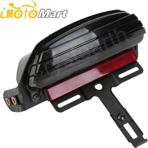 Motorcycle Tri-Bar Rear Fender LED Tail Light License Plate Light Taillight For 2006-later Harley Dyna FXST FXSTB FXSTC FXSTS