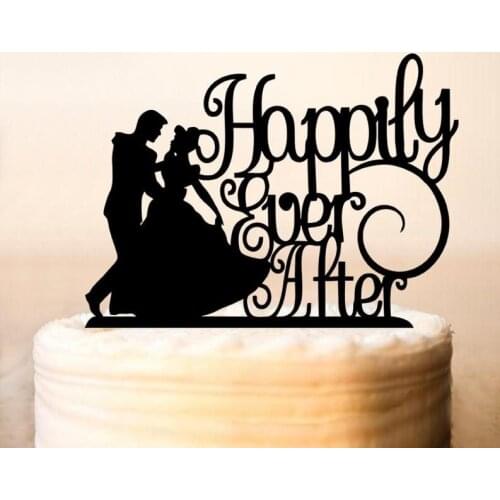 Happily Ever After cake topper,Wedding cake topper,Wedding Silhouette,Mr and Mrs Cake Topper