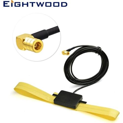 Eightwood Universal DAB/DAB+Car Aerial Radio Antenna Glass Mount SMB Plug Female Connector for JVC Pioneer Sony Alpine Ezi-DAB