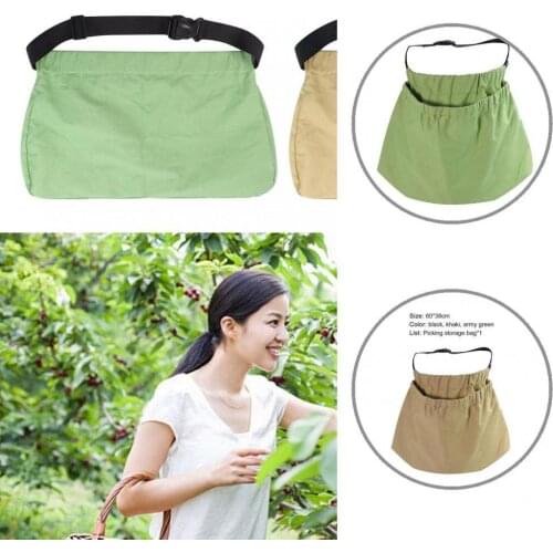 Oxford Cloth Universal Berry Picking Herb Collection Apron Solid Color Weed Apron Dust-proof for Gathering