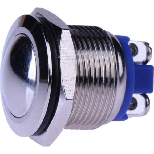 Reset Type 19mm 0.75" Waterproof Car Metal Push Button Boat Horn Starter Momentary Switch For Electronic Equipments Relays Cars