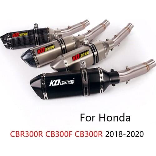 For Honda CBR300R CB300R CB300F 2018 2019 2020 Motorcycle Exhaust Pipe Mid Link Tube Slip On 51mm Mufflers with DB Killer Escape