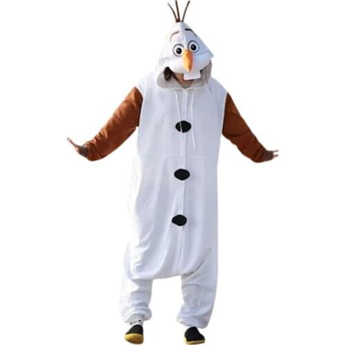 Adult Olaf snowman Pyjamas Costume Pajamas Cosplay Winter Onesie Party Flannel Soft jumpsuit For Boys Girls Christmas Party