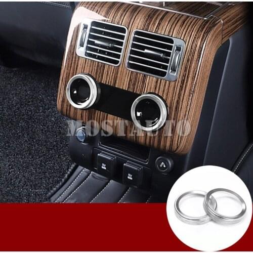 Rear Air Condition Knob Trim Cover For Land Rover Range Rover Sport L405 Vogue 2018-2021 Silver/Blue/Red 2pcs Car Decor