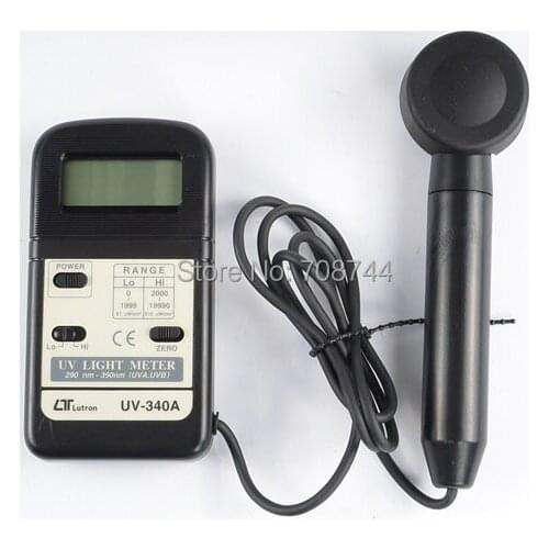 0-1999uW/cm2,2000-19990uW/cm2, 290-390nm(UVA,UVB) ,Lutron UV Light Meter UV-340A