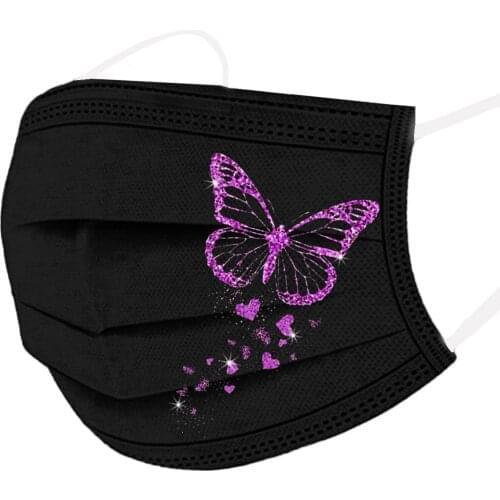 10/50pc Adults Mascarillas Butterfly Print Masks For Women Fashion Protective Masque jetables Halloween Cosplay Bandana