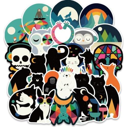TD ZW 100Pcs/Lot Mix Animal Stickers PVC Waterproof Toys Sticker for Laptop Luggage Water Bottle Refrigerator Decal VSCO Sticker