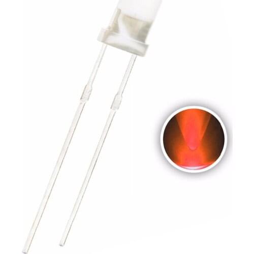 100pcs Diffused 3mm Orange Round Top LED Diode 3 mm DC 2V 20mA Through Hole LED Light Emitting Diode Lamp