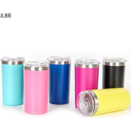 25pcs 16oz Skinny Tumbler Stainless Steel Double Wall Vacuum Insulated Tumbler Cup Travel Water Bottle with Lid