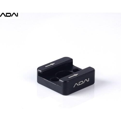 ADAI Aluminum Alloy Cold Shoe Mount Adapter Extension with Universal 1/4-inch Dual M2.5 Interface for Camera Cage Mic LED Light