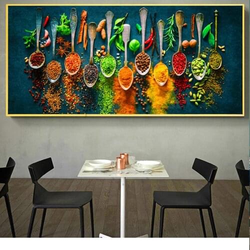 80x160cm Herbs and Spices Diamond Painting Wall Art Mosaic Diamond embroidery Full Round Picture for Restaur Room Decor GG3110