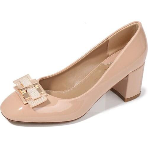 Brand Patent Leather Round Top Ladies Luxury Fashion Party Sandals Shoes 2021 Summer New Designer High Heels Shoes Women Pumps