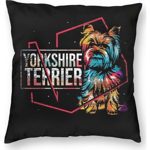 Yorkshire Terrier Pillow Cover Decoration Yorkie Dog Animal Puppy Cushion Cover Throw Pillow for Home Double-sided Printing