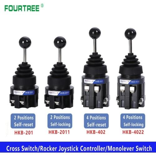 Hose Size 30mm Monolever Cross Rocker Master Switch Joystick Cross Switch Self-reset Self-lock 2NO 4NO HKB-201 2011 402 4022