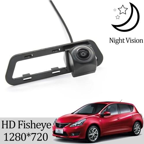 Owtosin HD 1280*720 Fisheye Rear View Camera For Nissan Tiida/Pulsar Hatchback c12 2011 2012 2013 2014 Car Parking Accessories