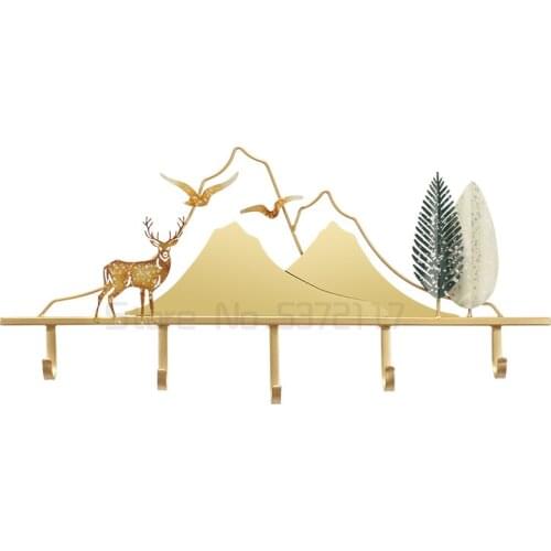 Creative hook wall storage rack light luxury decoration hanger door entry clothes hanger