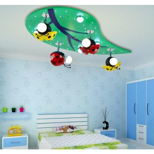 Creative children room LED ceiling lamps boy and girl baby room lights lamp bedroom ceiling ladybug leaves ZA621 ZL210 YM