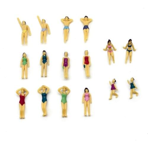 DIY Miniature Swimming Figure 1:50 Scale Model Color Swimming People for Beach Scenery Layout 200PCS