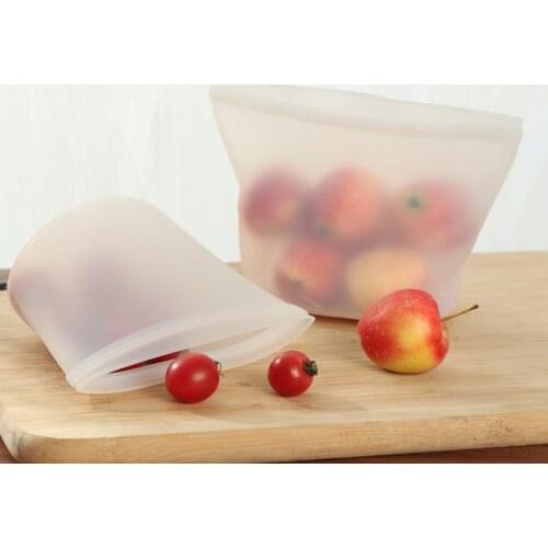 Reusable Silicone Storage Bags Food Fresh-keeping Sealing Bag Household Kitchen Organizer Accessories Freezer Bag With Zipper