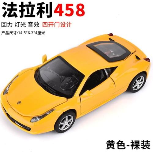 1:32 Scale Alloy Diecast Metal Super Sports Car Model For TheFerari 458 Collection Model Pull Back Sound&Light Toys Vehicle Car