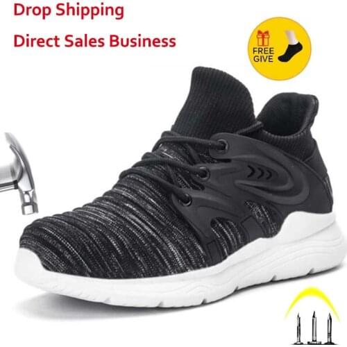 Plus Size Mens Steel Toe Cap Protective Work Boots Shoes Outdoor Anti Smashing Shoes Men Puncture Proof Safety Shoes Sneakers