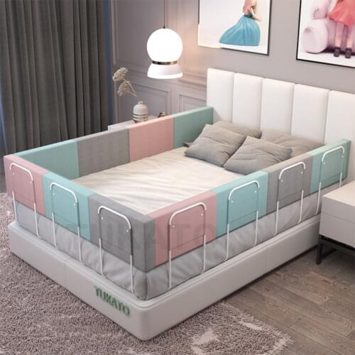 Baby Bed Rail Guard Height Adjustable Anti-collision Guardrail Childrens Bed Fence Bed General Soft Gate Crib Rail 1.5/2M