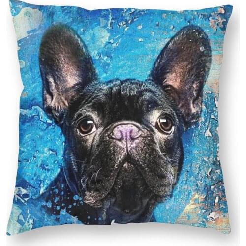 French Bulldog Frenchie Dog Pillowcover Decoration Pet Animal Cushions Throw Pillow for Living Room Double-sided Printing