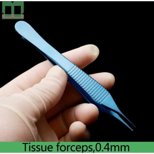 Tissue forceps straight toothed 0.4mm 12.5cm stainless steel surgical operating instrument fat tweezers medical forceps