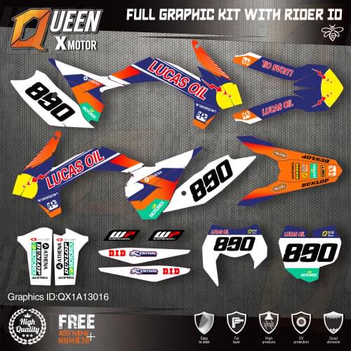 QUEEN X MOTOR Custom Team Graphics Decals Stickers Kit For KTM 2013 2014 2015 SX SXF , 2014 2015 2016 EXC XC-W EXC-F 16