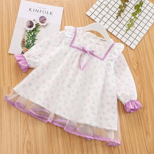 Baby Girls Dress Cherry Print Mesh Newborn Princess Clothing 1 Year First Birthday Party Dress Long Sleeve Spring Infant Costume