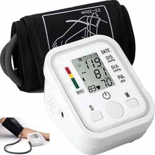 Home Health Care Digital Lcd Upper Arm Blood Pressure Monitor Heart Beat Meter Machine Tonometer for Measuring Automatic