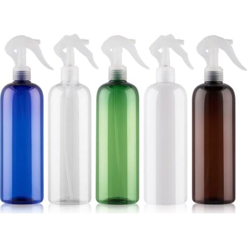 Blue/Clear/Green/White/Brown 12pcs/lot 500ml Plastic Bottle With Mouse Spray Pump,Perfume Atomizer Refillable Bottles
