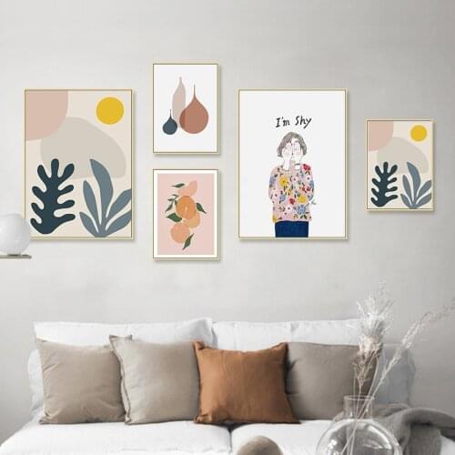 Nordic Morandi color abstract geometric vase beauty living room dining room mural poster print picture decorative picture