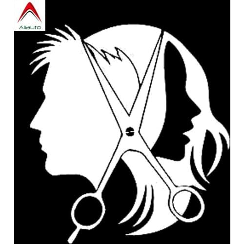Aliauto Creative Car Sticker Salon Beauty Hair Scissors Hairstyle Vinyl Accessories PVC Decal for Mercedes W124 W204,14cm*13cm