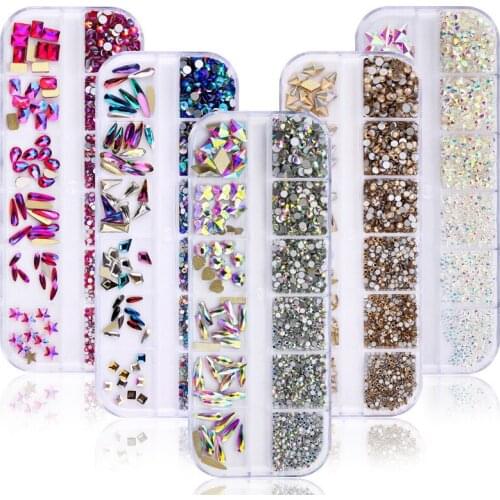 Nail Art Jewelry Glass Electroplating Flat Nail Rhinestone Set Nail Decoration Apparel DIY Accessories