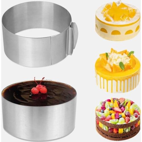 1PC Adjustable Retractable Dessert Cake 3D Mould Baking Tool Set Size Adjustable Circle Mousse Ring Bakeware Kitchen Tools