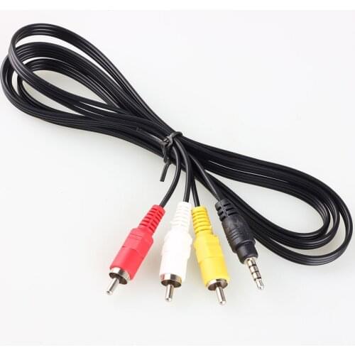 10pcs Audio Video AV Cable 5ft 3.5mm to 3 RCA for MP3 MP4 CD Player Digital Camera TV Cable Wholesale