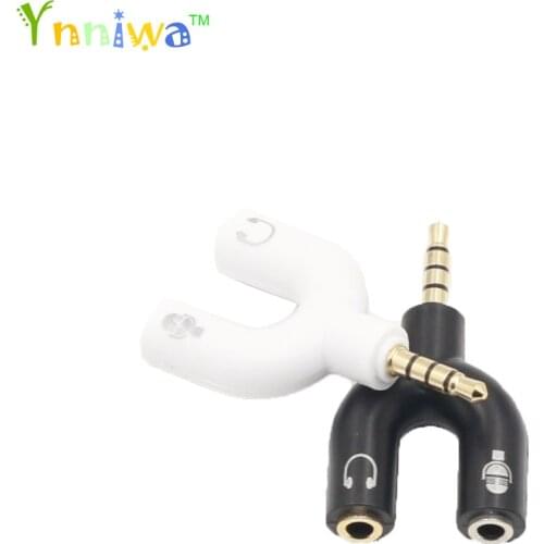 10pcs 1 Male To 2 Female 3.5mm Earphone Headphone U Shape Stereo 2 Way Headphone Adapters Conver For Mobile phone for MP3 MP4