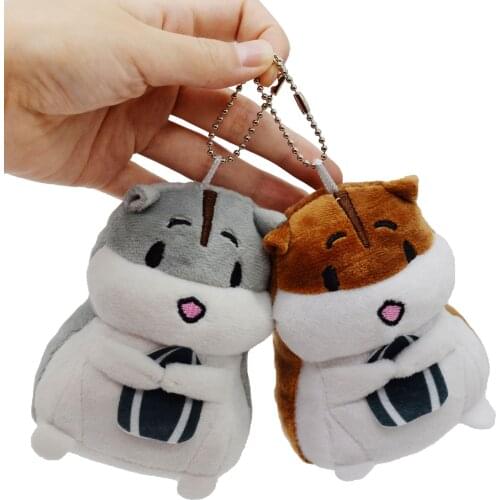 12Pcs/Lot 10CM HamSofter Holding Sunflower Seeds Combination Mini Cute Soft Plush Keychain for Bag Key Pendant