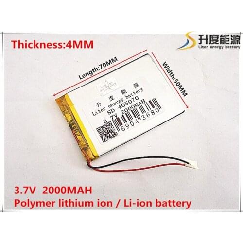 3.7V 2000mAh [405070] Polymer lithium ion / Li-ion battery for tablet pc,POWER BANK cell phone