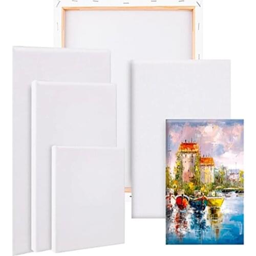6 Pieces Artist Blank Canvas Assorted Size Stretcher Acrylic Oil Water Painting Board Creative Blank Painting Panels Blank Artis