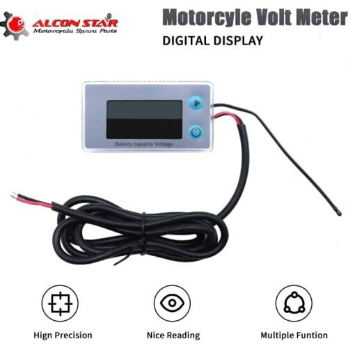 Alconstar- Battery Capacity Indicator DC 8V-100V Lead Acid Lithium LiFePO4Car Motorcycle Voltmeter Voltage Gauge For Honda KTM
