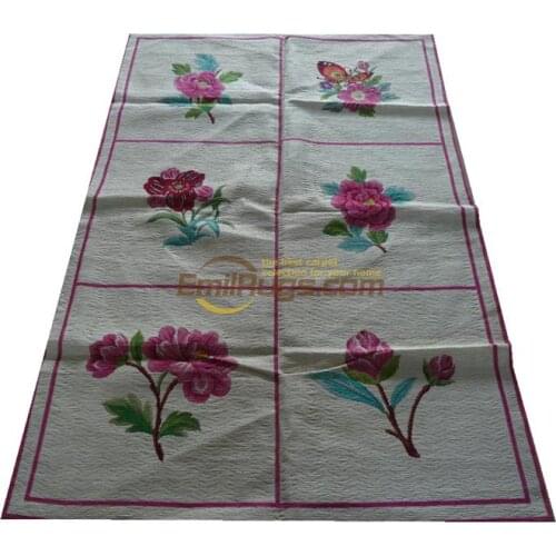 Living room Antique French Flower Needlepoint Vintage Royal Design With Floral Embroidery Points Natural Sheep Wool