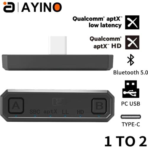 Bluetooth 5.0 Wireless Audio Transmitter APTX HD/LL USB Type C Transceiver Adapter For Switch Lite PS4 TV one twoAYINO MR285