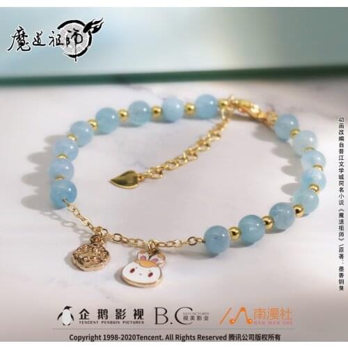 Anime Mao Dao Zu Shi Wei Wuxian Wangji Crystal Bracelet Chain Grandmaster of Demonic Cultivation Wristband Cosplay Jewelry Gifts
