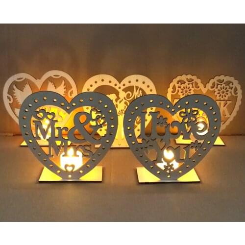 Wooden Wedding Candle light Rustic Wedding GIfts Mr and Mrs i Love You Weeding Home Decor For Weddings Marry Me Just Married