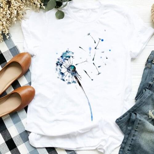 Womens T-shirts Dandelion graphic tshirt Women Fashion Top Female Casual O-neck T-shirt Summer Short Sleeve Tee Shirt Femme