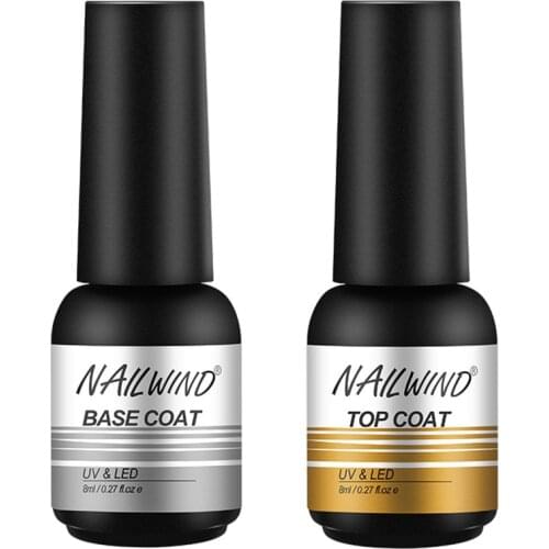 ROSALIND Gel Polish Base Top Coat 2PCS/Set UV Lamp Gel Soak Off 8ml Long Lasting Nail Art Manicure Gel Varnish