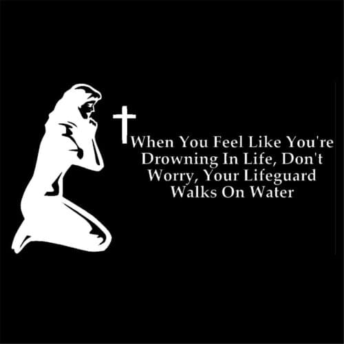 CHRISTIAN VINYL CAR TRUCK WINDOW STICKER DECAL CROSS Prayer Jesus Religious