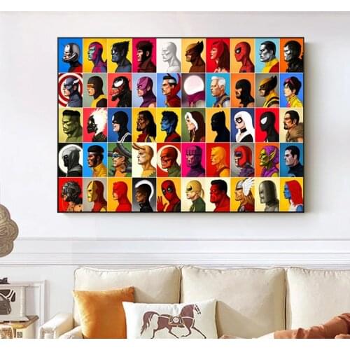 Marvel Avengers Canvas Painting Superhero Character Collection Posters and Prints Wall Art Picture Home Wall Decoration